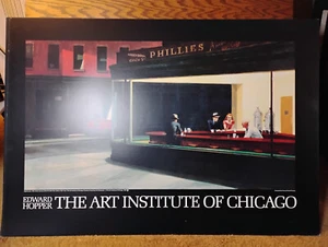 Vintage poster 1982 EDWARD HOPPER Nighthawks 24x35" (No Fading) - Picture 1 of 4
