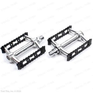 MKS Sylvan Gordito Platform Bicycle Pedals 9/16" Grippy Cage - Black / Silver - Picture 1 of 3