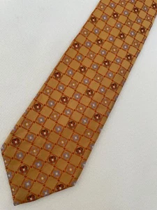 XMI Platinum Handmade Gold Geometric Silk Necktie - Picture 1 of 3