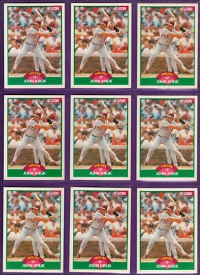 John Kruk Philadelphia Phillies Group of 9 1989 Score Rookie & Traded #70T - Image 1 of 2