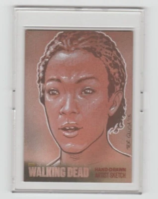 WALKING DEAD SEASON 4 SASHA SKETCH CARD BY ACCLAIMED ARTIST FER GALICIA  1/1! - Image 1 of 2