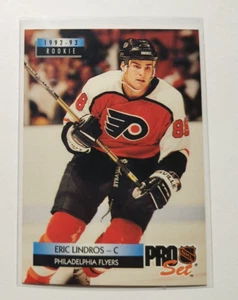 1992 ERIC LINDROS ROOKIE CARD PRO SET ERRORE DI FABBRICA - Foto 1 di 4