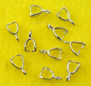 5 pares de conectores de fianzas de pellizco pendientes hallazgos de joyería tono plateado - Imagen 1 de 2