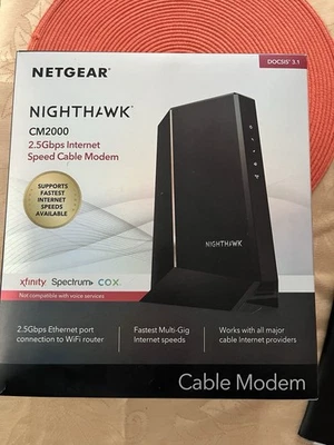 Netgear Nighthawk CM2000 2.5Gbps Multi Gig Internet Speed Cable Modem DOCSIS 3.1 - Image 1 of 3