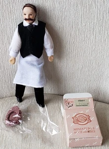 Vintage Doll Dollhouse Miniature Doll Male Restaurant Waiter - Picture 1 of 16
