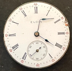 Antique 1906 Elgin Grade 318 Pocket Watch Movement Running Ticks 0s 15j USA - Picture 1 of 4