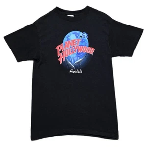 Vintage 1991 Planet Hollywood Honolulu Hawaii Graphic T-Shirt Mens M Black - Picture 1 of 11