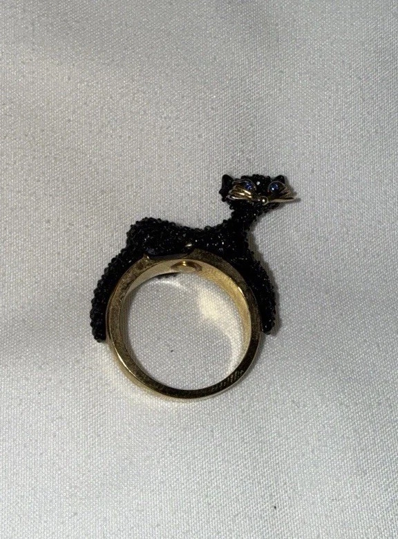 MUY RARO Anillo Kate Spade Jazz Things Up Cat, talla 7 Foto 1 de 2
