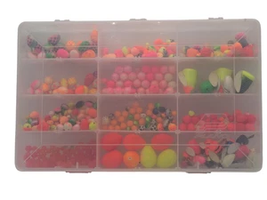 Large Lot Of Lil Corkies-Okie Drifters & Spin Glows-Fishing Lures w Plastic Case - Picture 1 of 7