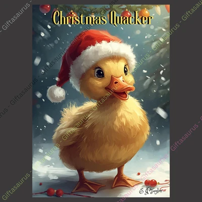 E TAYLOR ART Personalised Christmas Card Duck Quackers Funny Plantable Multipack Humour Pack