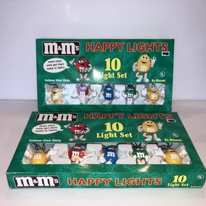 Set Of 2 Vintage 1990’s M&M’s Happy Lights String Lights New In Box - Picture 1 of 6