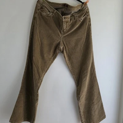 复古 Y2K LEI 灯芯绒棕色靴型女式 16 裤子 — 第 1/4 张图片