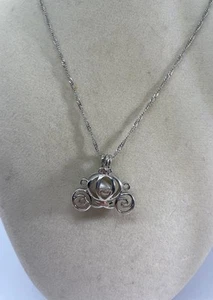 Prinzessin Kutsche mit echter Perle Sterlingsilber plattiert Halskette 18K GP Kette Vintage - Bild 1 von 9