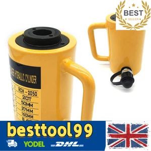 20T carrera 50mm cilindro hidráulico pistón hueco cilindro pistón recorrido 44000LBS - Imagen 1 de 16