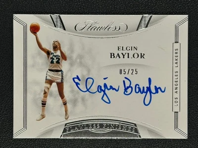 Panini Flawless Finishes 2019-20 Elgin Baylor Auto Lakers SSP#Z Foto 1 de 2