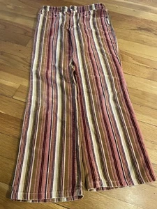 Vintage Mary Kate And Ashley Y2K Pink Striped Cotton Pants Girls Size 8 Soft - Picture 1 of 10