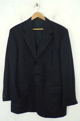 Abrigo deportivo blazer 100 % lana negro a rayas talla 44R OSCAR DE LA RENTA para hombre Foto 1 de 4