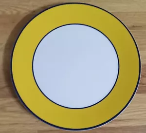 1 PAGNOSSIN 'Spa Bright-Yellow' 10⅝" DINNER PLATE (Italy): Ironstone, Blue Bands - Picture 1 of 14