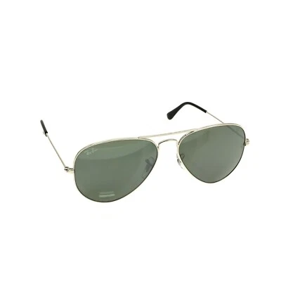 Gafas de sol Ray Ban Aviator grandes de metal 58 mm R2654 - plateadas/verdes Foto 1 de 4