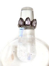 Amethyst Gemstone Pinkie Ring Sterling Silver 925 Women's Size 5.5 February 