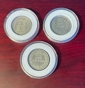 1868 TO 1967 VICTORIA-ELIZABETH SILVER/CUPRO SIXPENCES CHOICE OF YEAR / DATE - Picture 1 of 1