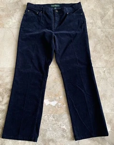 Lauren Jeans Co Ralph Lauren Womens Navy Corduroy Pants 12 Altered Holiday - Picture 1 of 7