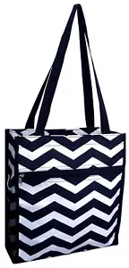 Chevron Print 13" Shopping Bag / Tote Bag / Book Bag / Shopping Tote - Imagen 1 de 4