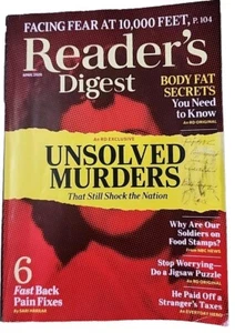 Reader's Digest Magazine April 2020 Unsolved Mysteries Murders Black Dahlia Dead - Picture 1 of 2