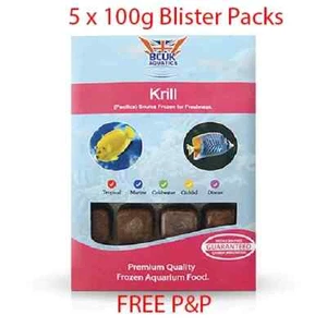 BCUK Frozen Fish Food- 5 x 100g Blister Packs-Krill Pacifica --FREE P&P - Picture 1 of 1