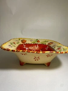 Ambiance Collections TUSCAN FLORAL by Giani 10 inch Square Footed Bowl EXCELLENT - Picture 1 of 10