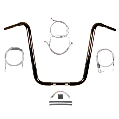 Kit de manillar Ape Hanger 2007 1 1/4" negro 18" Harley-Davidson Road Glide King Foto 1 de 2