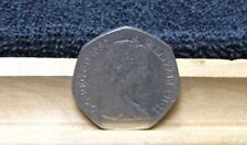 1982 Fifty Pence Coin Elizabeth II 2nd Portrait United Kingdom Circulated