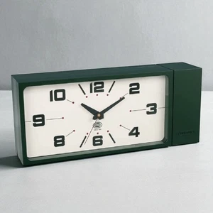 Dulton Double Face Clock Rectangle Dark Green H21-0362DGN - Picture 1 of 9