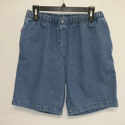 Pantalones cortos de jean Woman Within para mujer 14W azul Foto 1 de 3