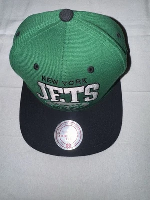 Sombrero ajustable Mitchell & Ness de los New York Jets - Nuevo - Logo retro Foto 1 de 4