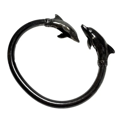Brazalete Kabana KBN - Pequeño 6" de plata esterlina con derivación de delfines Foto 1 de 4