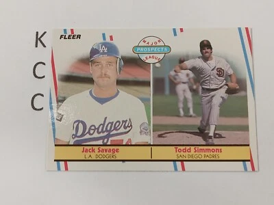 1988 Fleer Baseball RC Prospects #650 Jack Savage / Todd Simmons - Image 1 of 2