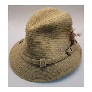 Vintage Tan Corduroy Fedora Knox Woolens from Britain 71/4 Pace Setter - Picture 1 of 6