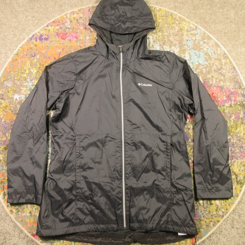 Jaqueta Columbia Switchback Feminina XXL Preta Forrada Parka Com Capuz Quebra-Vento Excelente Estado Usado - Imagem 1 de 4