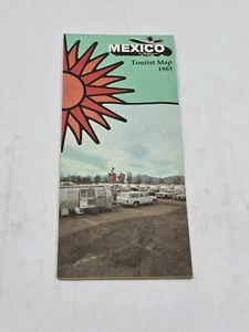 Vintage 1983 Tourist Travel Map - MEXICO - Fold Out w Roads Parks Mexico City + - Picture 1 of 6