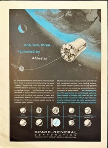 Space-General Corp Ablestar Space Vehicle Glendale CA Vintage Print Ad 1961 - Picture 1 of 6