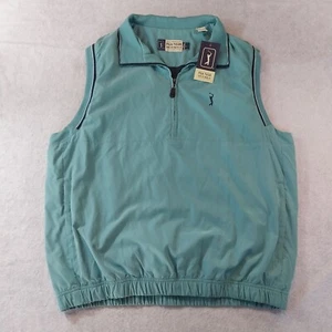 PGA Tour Originals Golf Vest Men's Size Large Light Blue NWT Quarter Zip Pockets - Picture 1 of 7