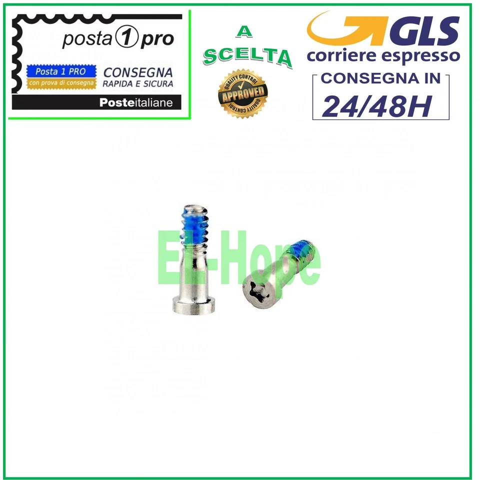 COPPIA 2 VITI LCD PENTALOBE IPHONE 4 4S 5 5S 5C SE 6 6S 6+ 7 7+ 8 8+ PLUS SILVER - Immagine 1 di 1