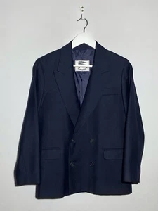 Vintage Burberrys Double Breasted Wool Blazer Jacket Navy Blue Women’s Size 12 - Picture 1 of 12
