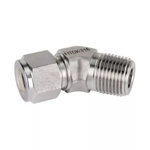 FITOK 316 SS Tube Fitting 45° Elbow 1/4 in Tube OD x 1/4 Male NPT, SS-VM-FL4-NS4 - Picture 1 of 6