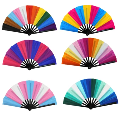 Grandes ventiladores de mano LGBTQ Pride Clack para festivales de fiesta de arrastre Rainbow Trans Pan MLM Foto 1 de 2