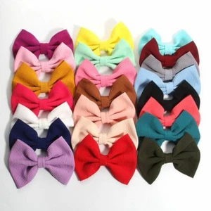 120pcs 13CM 5.1" Hair Bows Boutique Seersucker Waffle For Accessories No clips - Picture 1 of 12