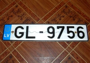 LETONIA ESTADO UE PLACA DE VEHÍCULO COCHE - GL 9756 caducada 2a placa - Imagen 1 de 1