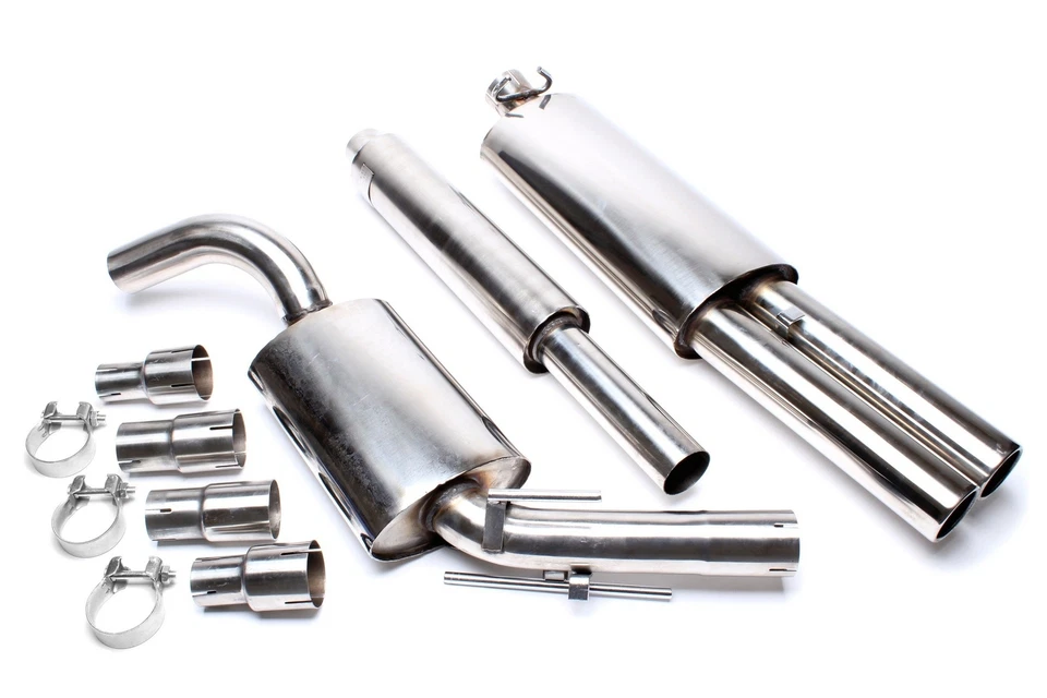 TA TECHNIX EDELSTAHLANLAGE 2x76mm passend fÃ¼r VW Golf