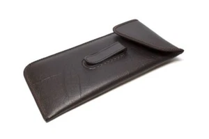 Mens Soft Eyeglass Pocket Clip Case w/ Flap Syn. Leather 2 Colors to Choose From - Picture 1 of 6
